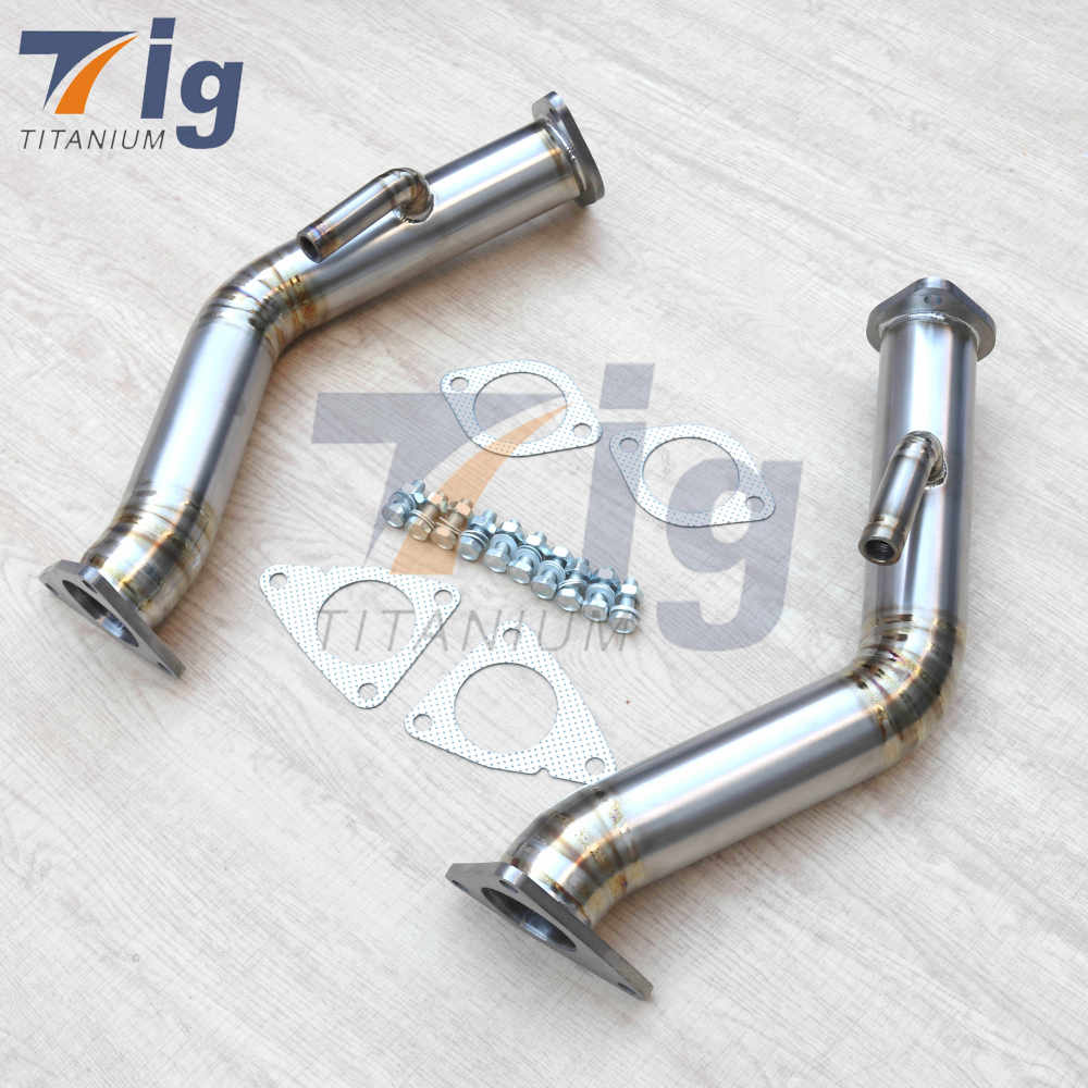 Nissan 370Z 370GT 2.5" Titanium Test Pipes Catless Straight Downpipe Exhaust FITS 2016+ Infiniti Q50 2017+ Infiniti Q60