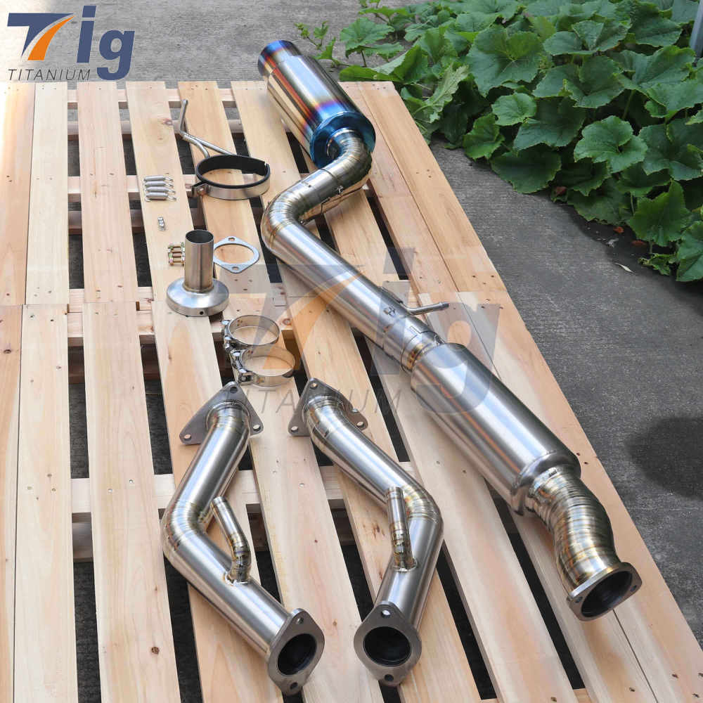 Titanium Muffler Kit Catback Exhaust 2.5" Test Pipes Exhaust DownPipe for Nissan 370Z