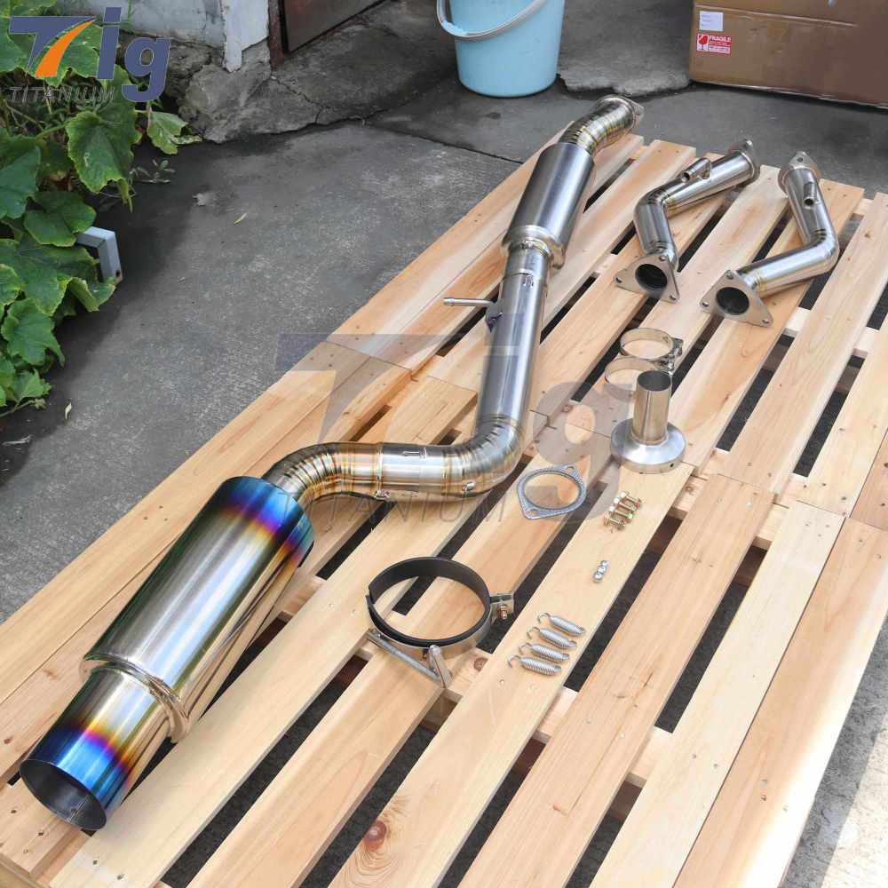 Titanium Muffler Kit Catback Exhaust 2.5" Test Pipes Exhaust DownPipe for Nissan 370Z