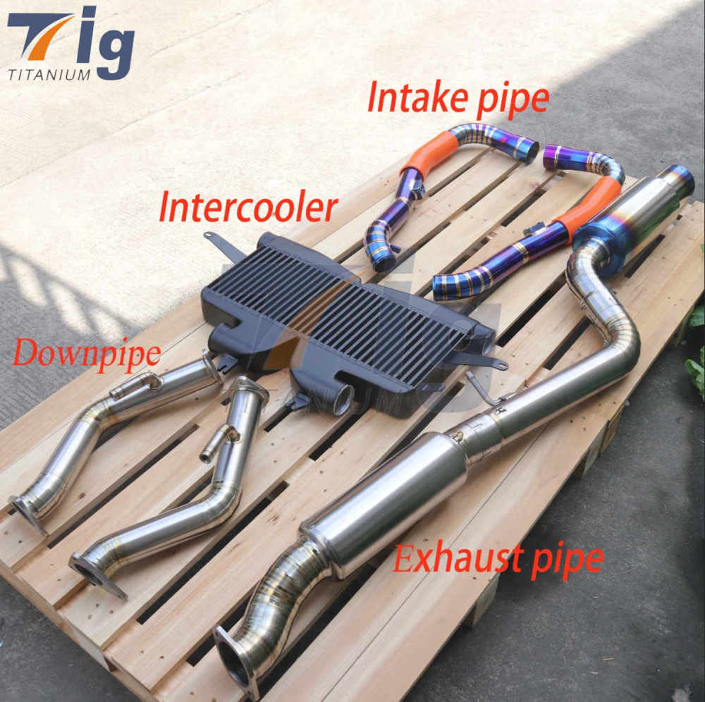 Titanium Muffler Kit Catback Exhaust 2.5" Test Pipes Exhaust DownPipe for Nissan 370Z