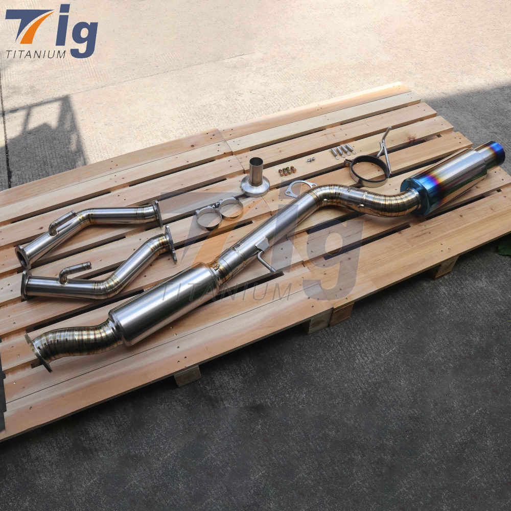 Titanium Muffler Kit Catback Exhaust 2.5" Test Pipes Exhaust DownPipe for Nissan 370Z