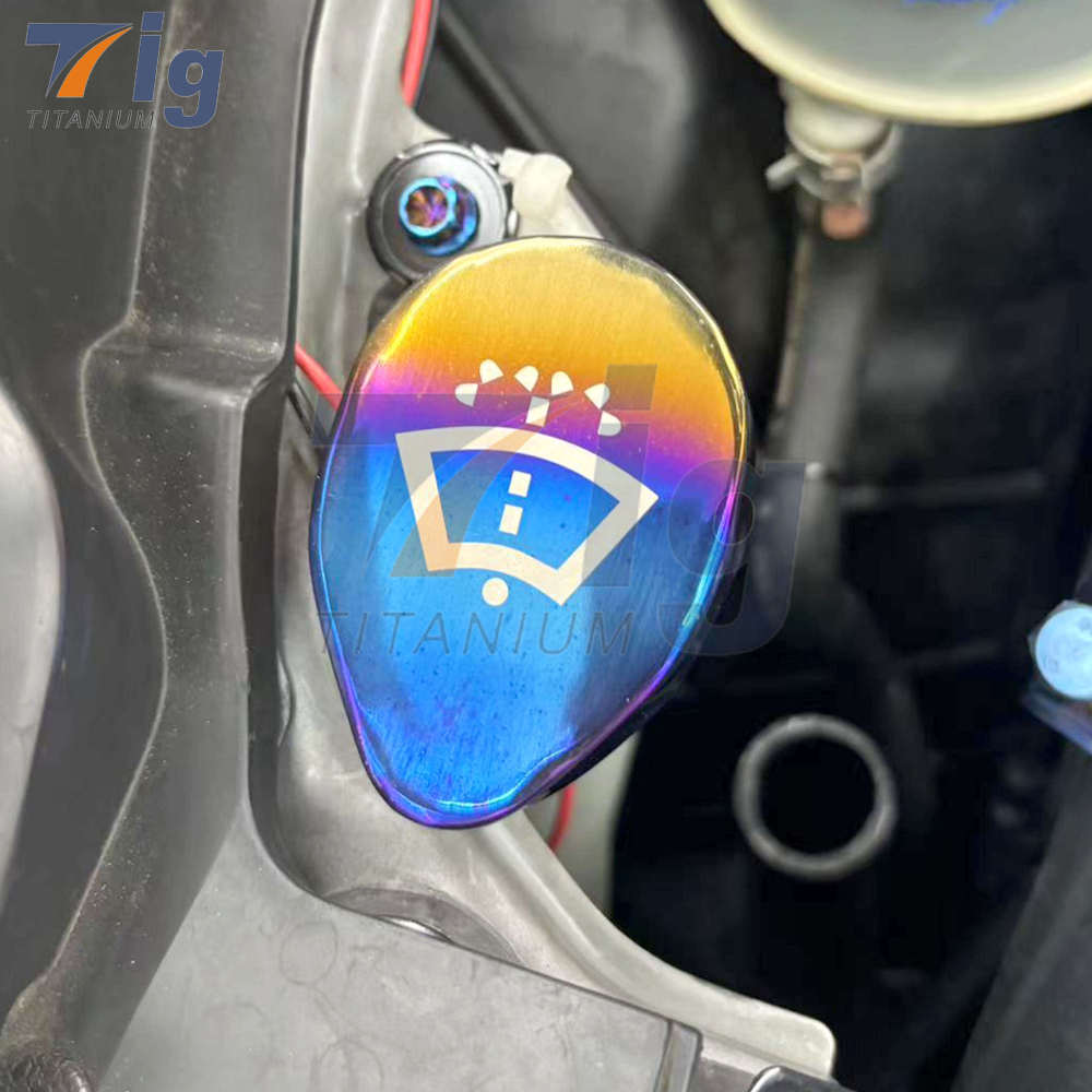 Titanium Engine Fuse Box/Tank Cover Oil Filler Caps/Windshield Fluid Tank Cap/80*60mm plate 350Z 370z G35 G37 q40 q60