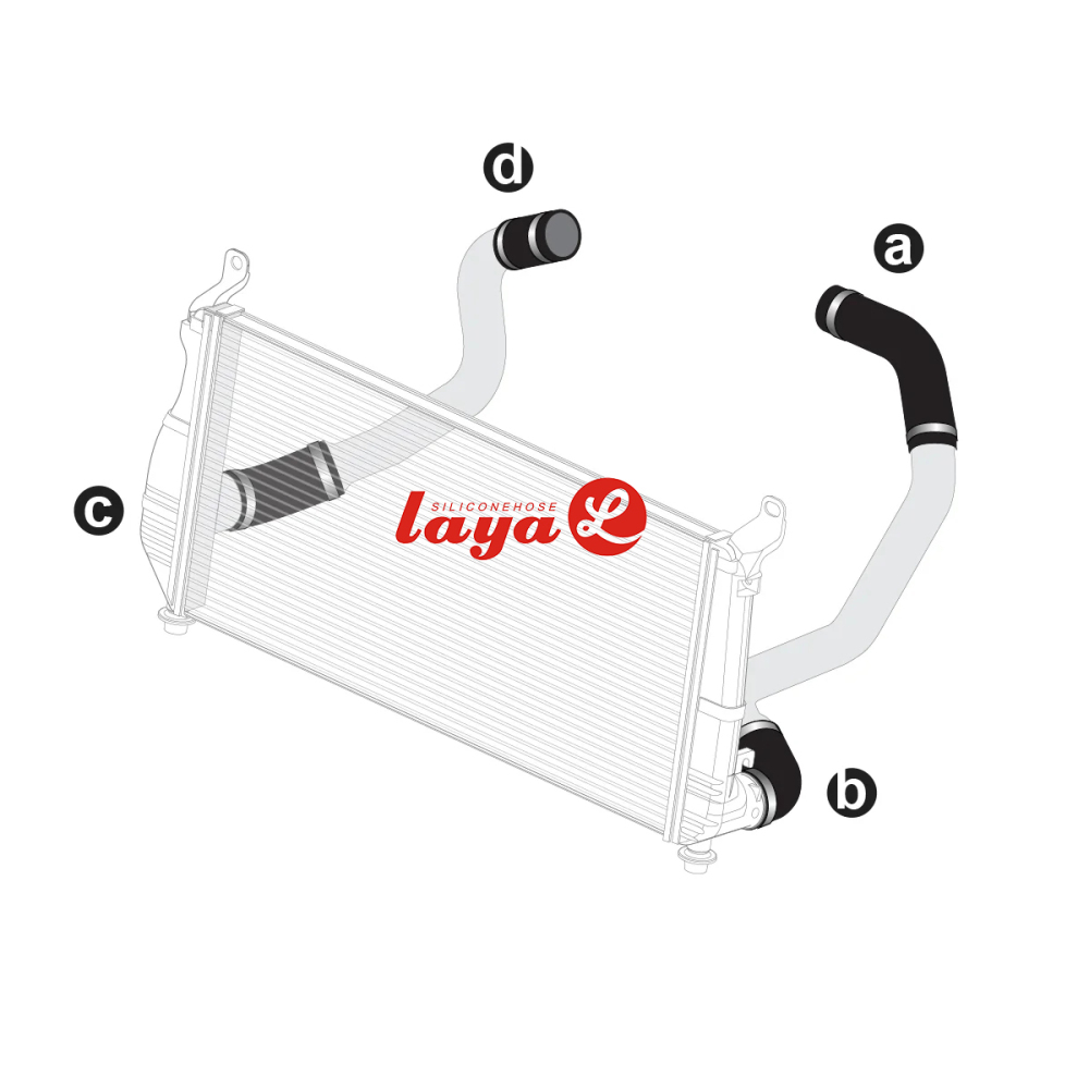 2002-2004 GM SIERRA 2500 SILICONE HOSE KIT WITH STAINLESS STEEL CLAMPS