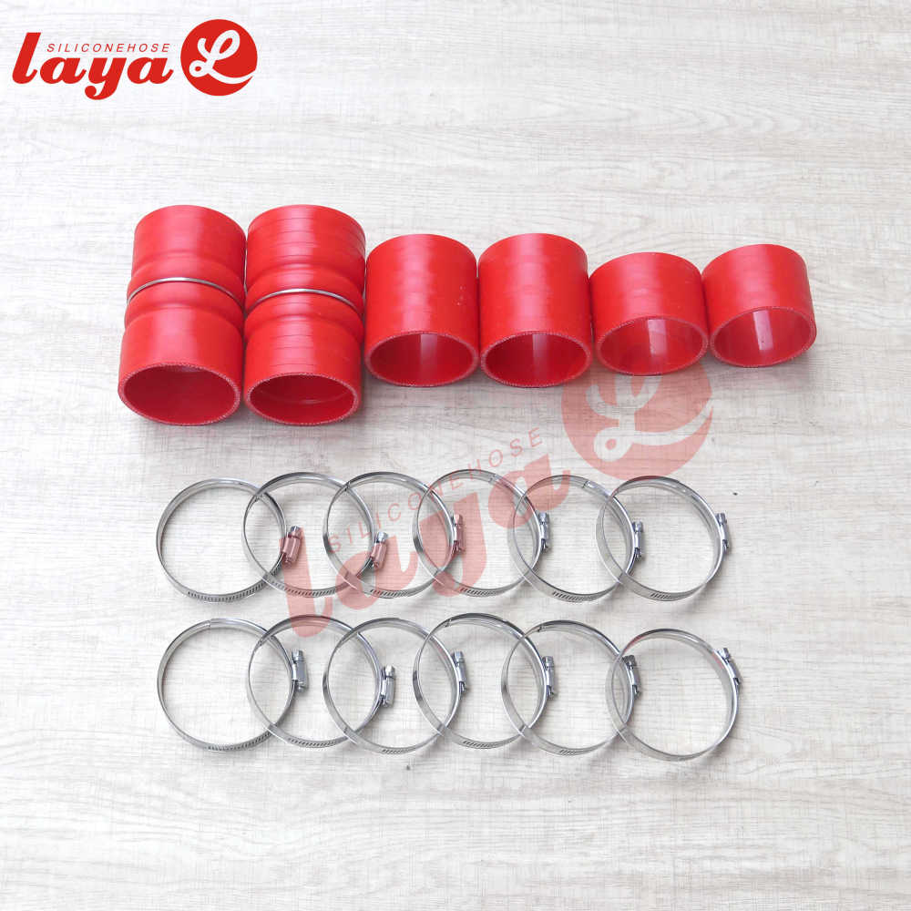 Ford 7.3L Powerstroke 5 Ply Silicon CAC Intercooler Boot Kit For 1999.5-2003