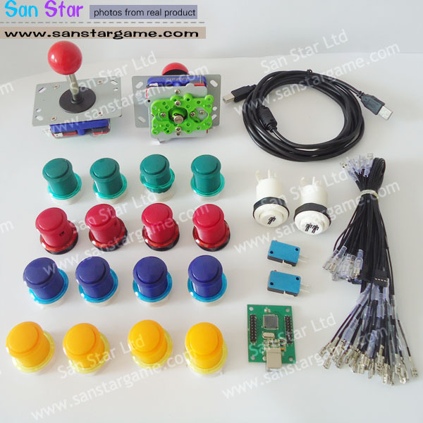 DIY Bundles Kit With Joystick,Push button,Microswitch,2 Player USB To Jamma Board