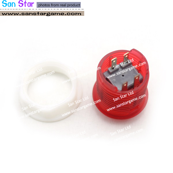 High Quality Small Transparent Illuminated Arcade button with Build-in Microswitch and LED