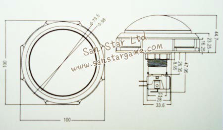 Diameter 100mm Dome Illuminated Push Button with Microswitch