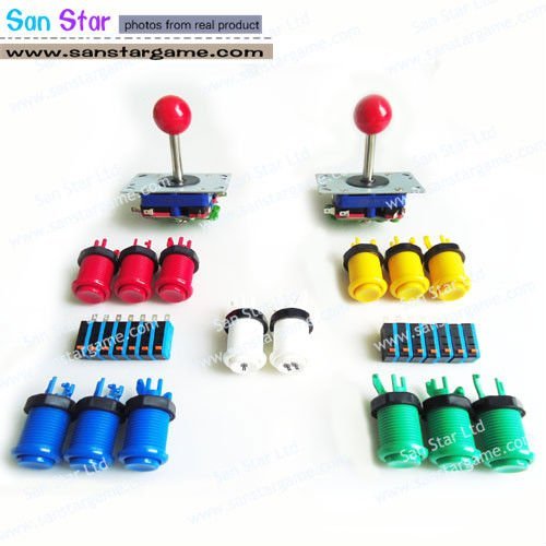 DIY Arcade parts Bundles With Zippy Joystick, American style button and Microswitch For Build Up Arcade Machine By Yourself