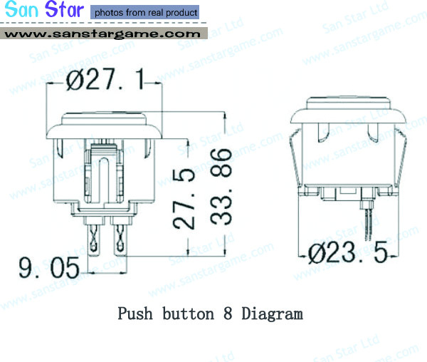 Small Arcade  Button With Build-In Microswitch