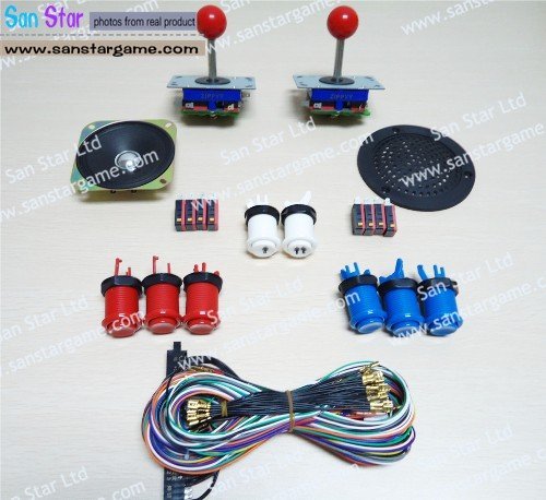 DIY Arcade parts Bundles With Zippy Joystick +Player button+American style button+Microswitch+Harness+Speaker and Speaker Net