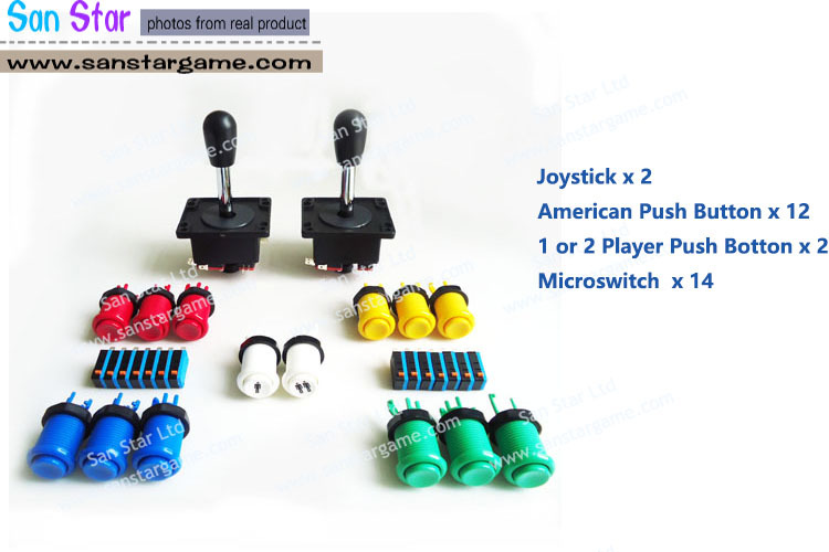 DIY Arcade parts Bundles With Spanish Joystick+Player button+American style button+Microswitch for button/Arcade DIY kits