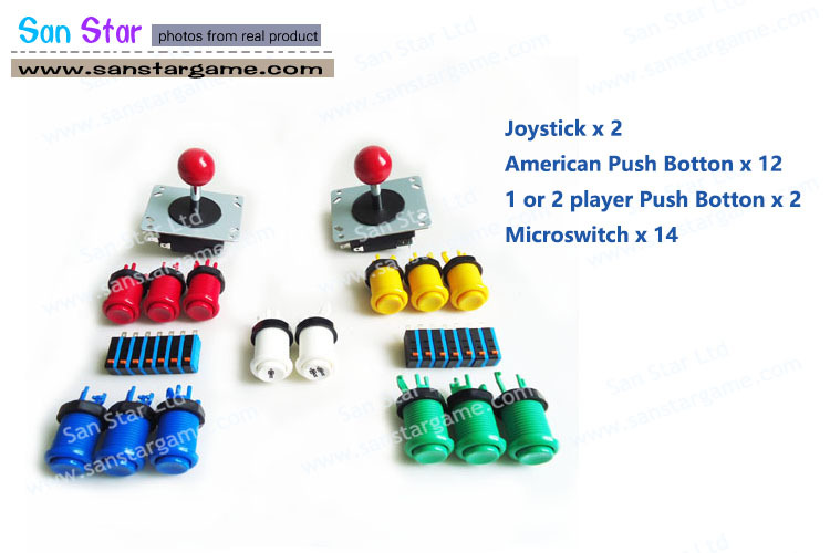 DIY Arcade parts Bundles With Joystick+Player button+American style button+Microswitch for button