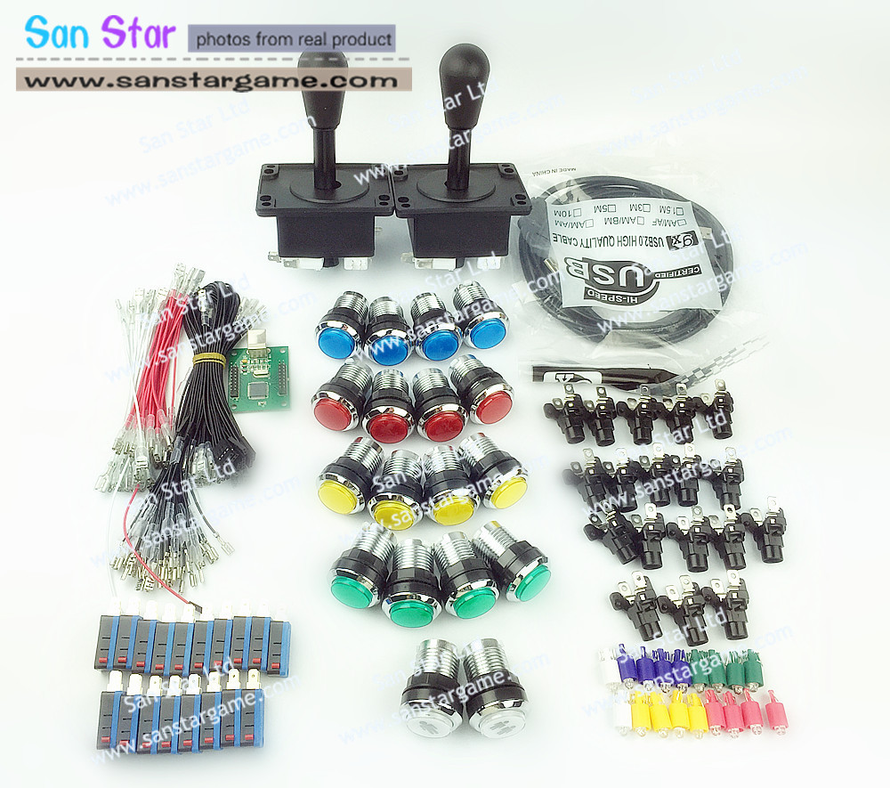 DIY Arcade parts Bundles With&nbsp; Arcade Controller2* 1+Joystick*2+Push button*18+Mroswitch*18