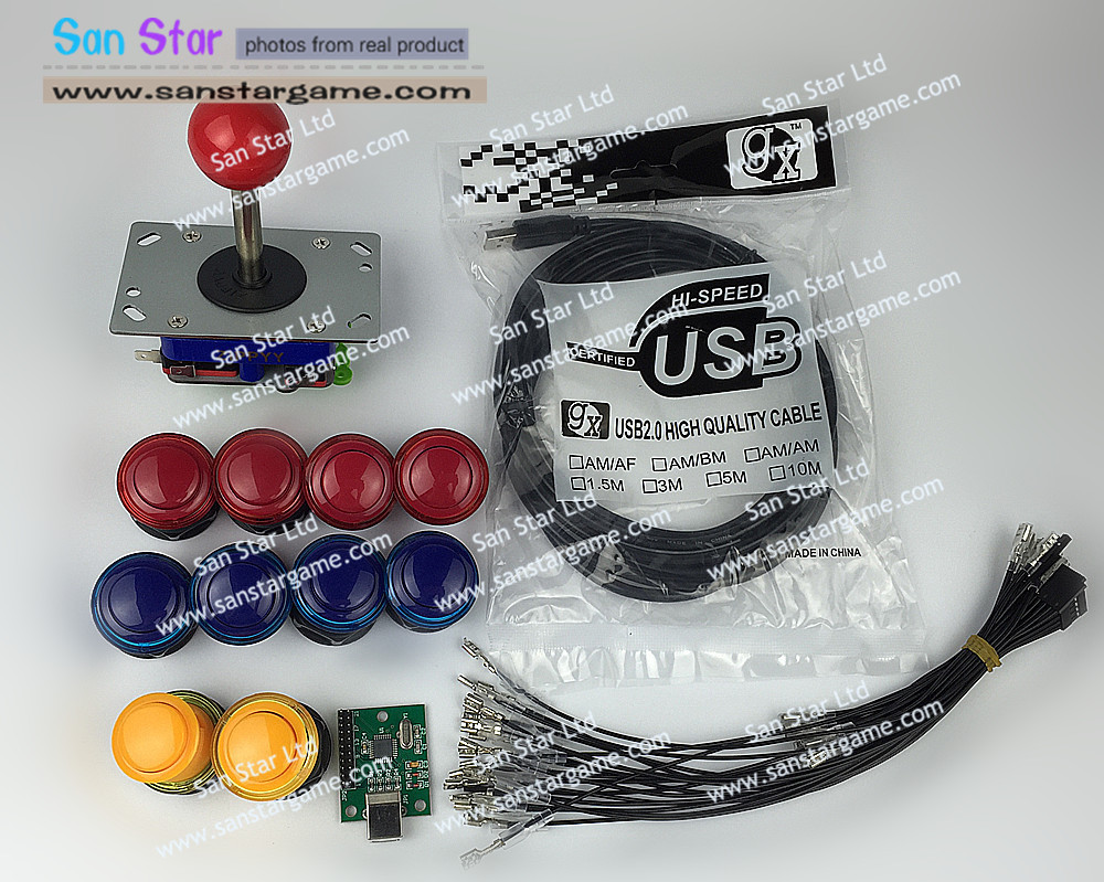 DIY Arcade parts Bundles With Arcade Controller 1*1+Joystick*1+Push button*10