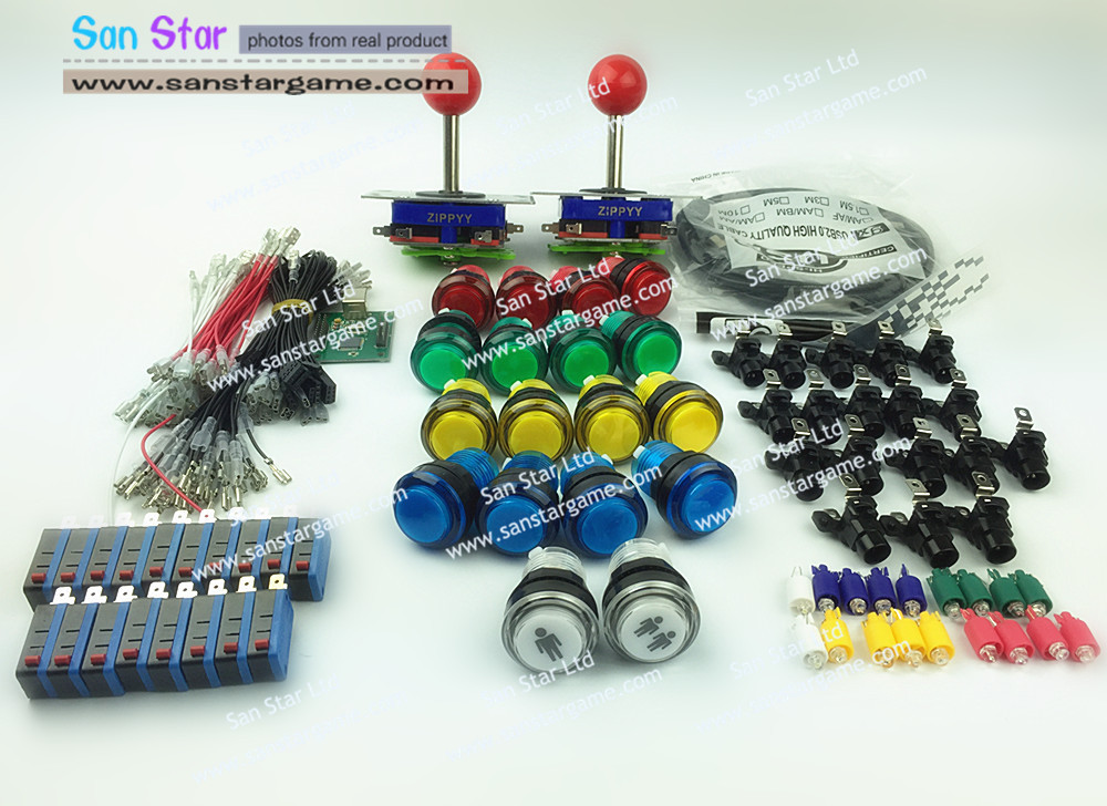 DIY Arcade parts Bundles With Arcade Controller 2*1+Joystick*2+Push button*18+Microswitch