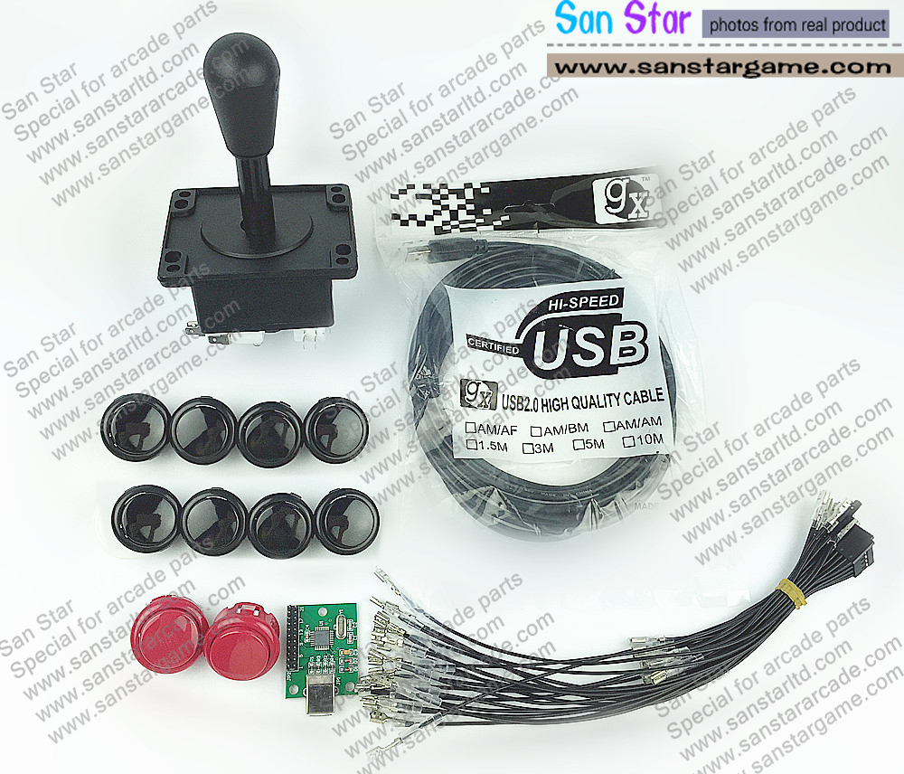 DIY Arcade parts Bundles With Arcade Controller *1+Joystick*1+Push button*10