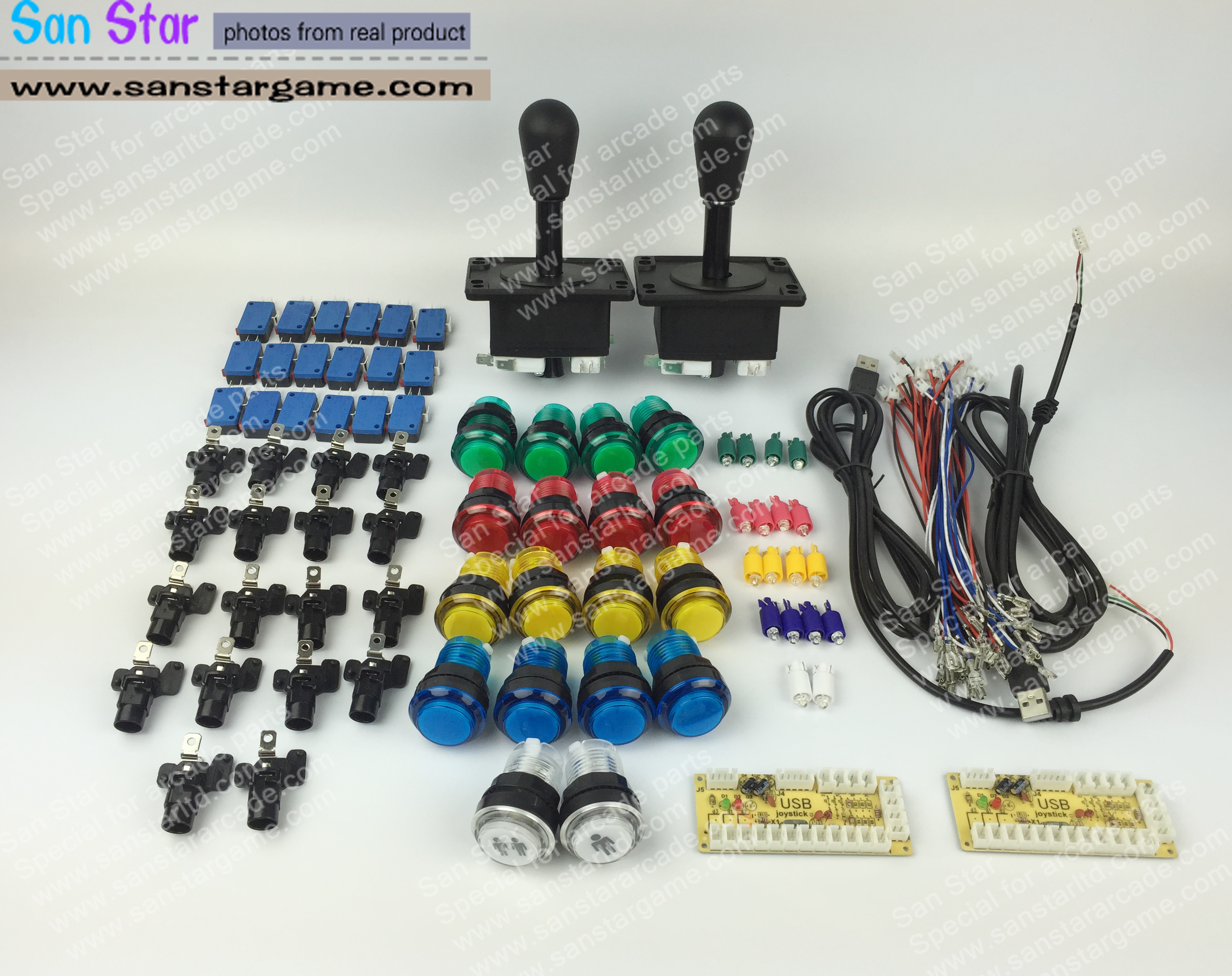 Another High Quality DIY Kits With USB To Joystick+ Joystick+Illuminated  button+Microswitch For Button