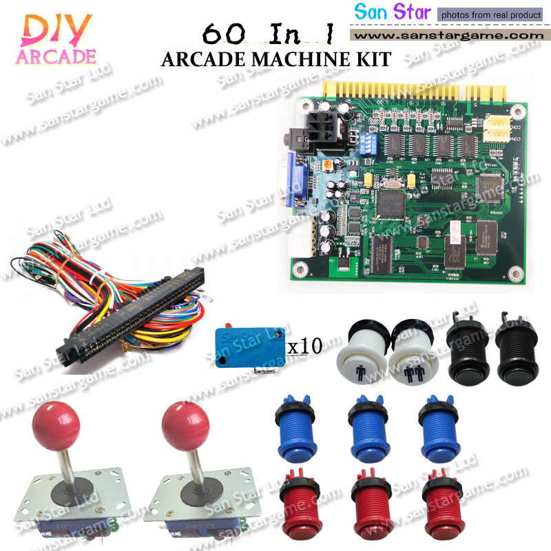Arcade DIY Accessories 60 In One+Button+Joystick+ Microswitch+ Jamma Harness