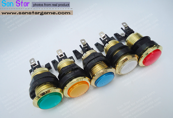10pcs Chrome plated gold Illuminated button