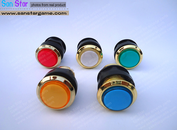 10pcs Chrome plated gold Illuminated button