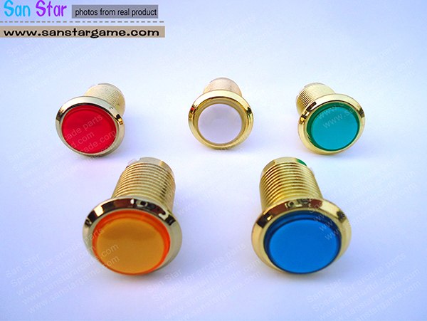 10pcs Chrome plated gold Illuminated button