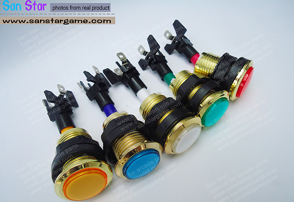 10pcs Chrome plated gold Illuminated button