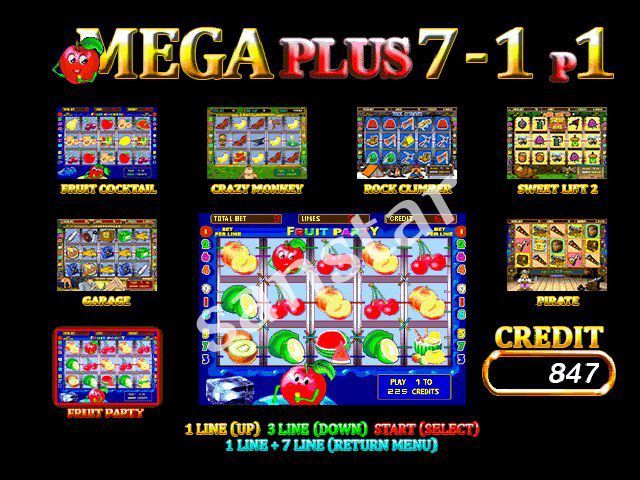 New Mega 7 In 1 with Friut party  Casino Game Pcb For Slot Machine Gambling Machine