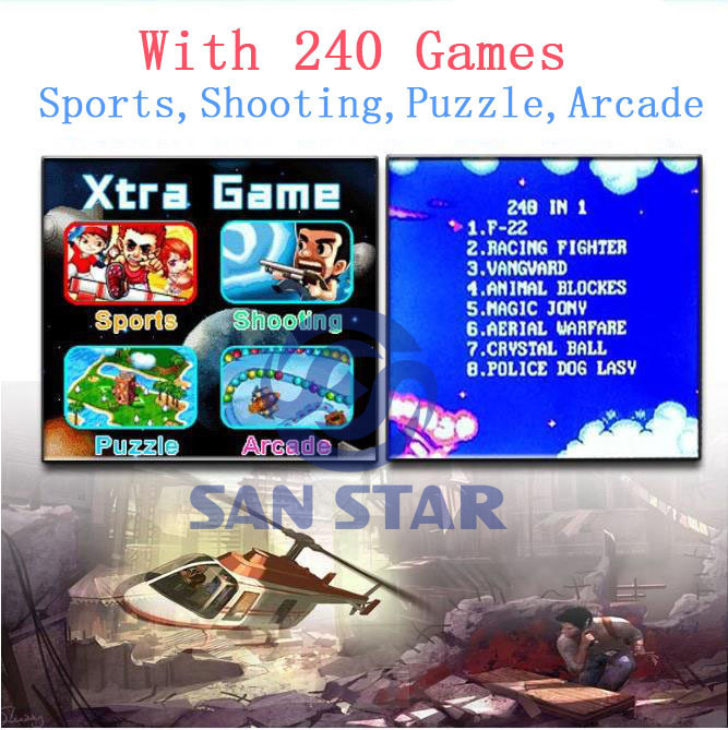 1 player mini arcade Station 2.5 inch with 240 Games
