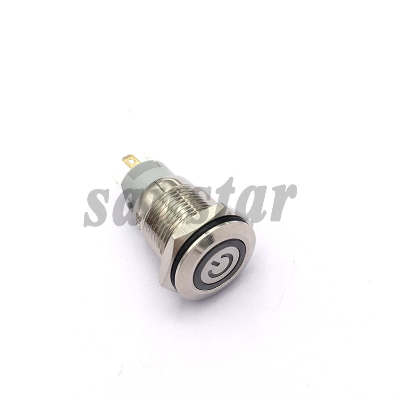 16mm Hole Size LED Power Button Switch Self Reset Switch Button