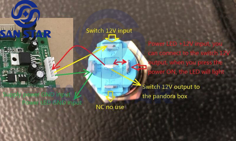 16mm Hole Size LED Power Button Switch Self Reset Switch Button With Plugin