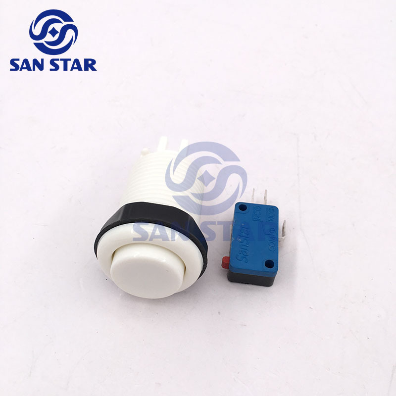 Classic Arcade Button With Concave Plunger Arcade Push Buttons Standard American Style Arcade Push Button MicroSwitch Buttons