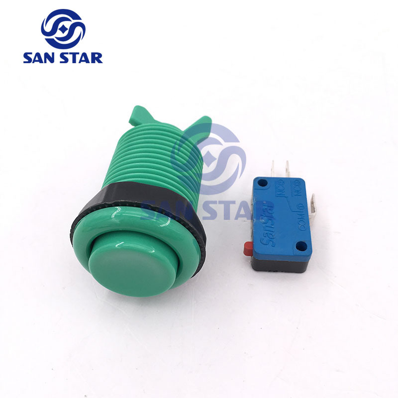 Classic Arcade Button With Concave Plunger Arcade Push Buttons Standard American Style Arcade Push Button MicroSwitch Buttons