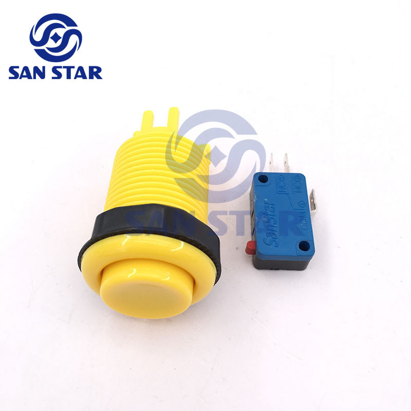 Classic Arcade Button With Concave Plunger Arcade Push Buttons Standard American Style Arcade Push Button MicroSwitch Buttons