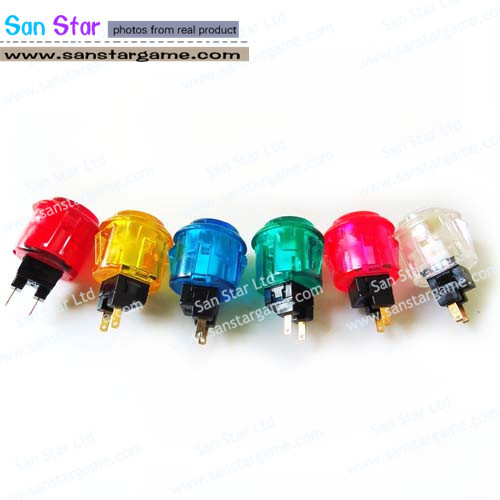 transparent colour mounting hole 24mm Arcade Button build-in microswitch,