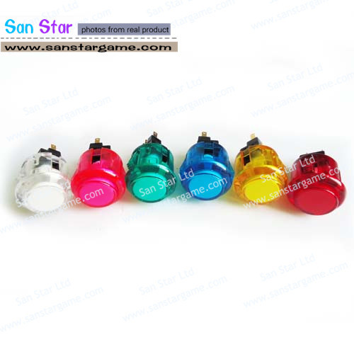transparent colour mounting hole 24mm Arcade Button build-in microswitch,