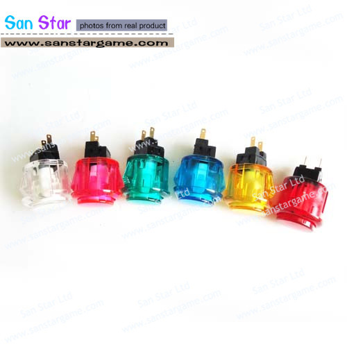 transparent colour mounting hole 24mm Arcade Button build-in microswitch,