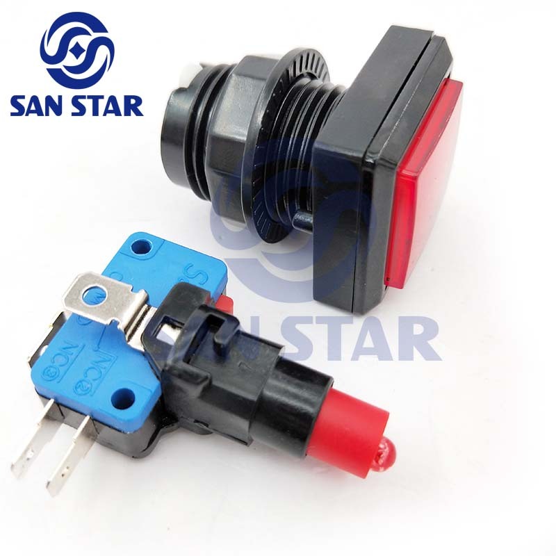 Square 32mm Illuminated Arcade Button