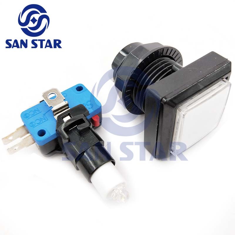 Square 32mm Illuminated Arcade Button