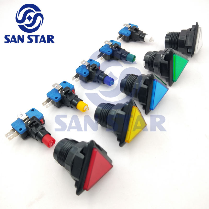Triangular Illuminated Arcade Button