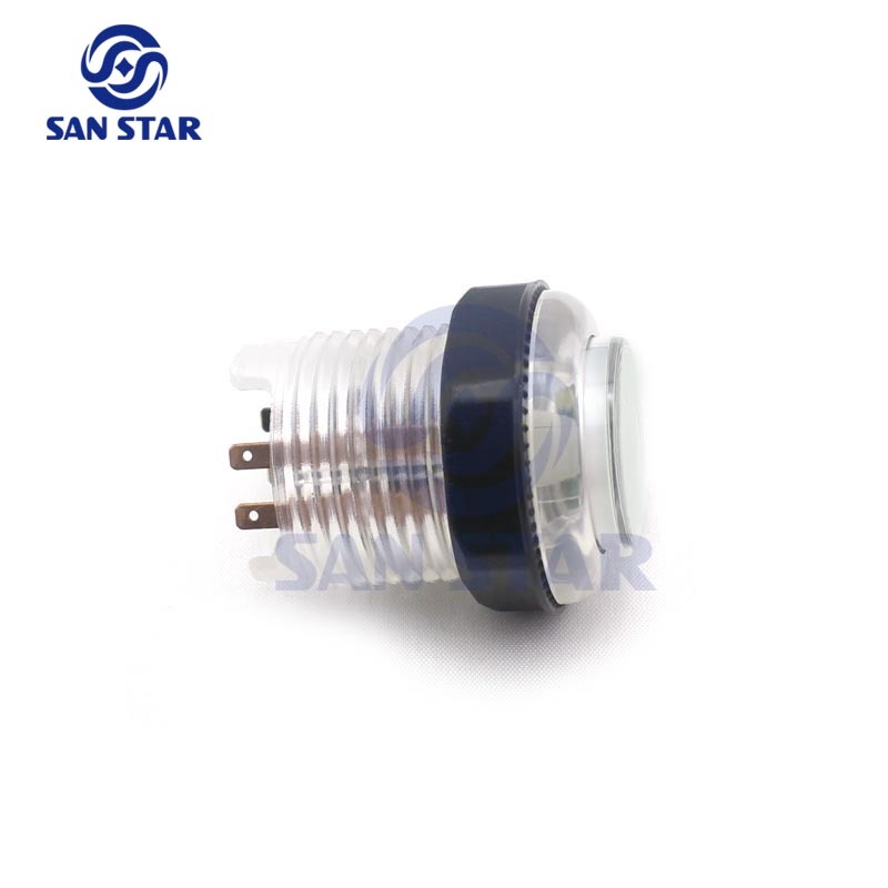 28mm High Quality Transparent Illuminated Arcade Button with Build-in Microswitch and LED