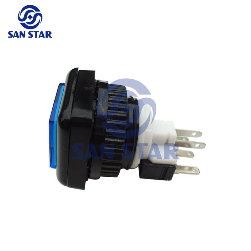 27mm Square Illuminated Arcade button with screw-in microswitch and LED
