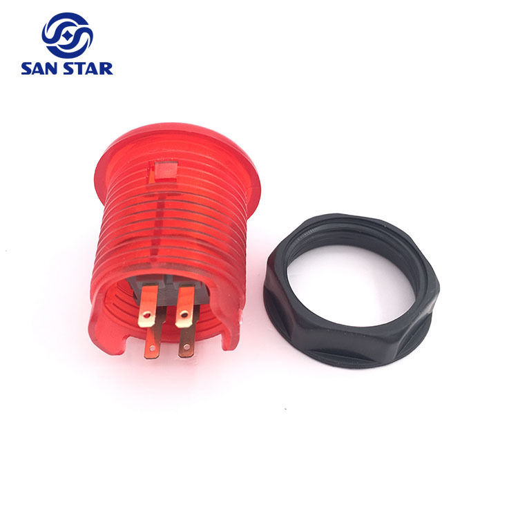 High Quality Transparent Illuminated Arcade Button with Build-in Microswitch and LED