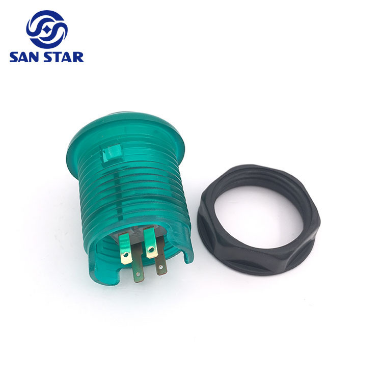 28mm High Quality Transparent Illuminated Arcade Button with Build-in Microswitch and LED