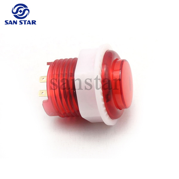 High Quality Small Transparent Illuminated Arcade button with Build-in Microswitch and LED