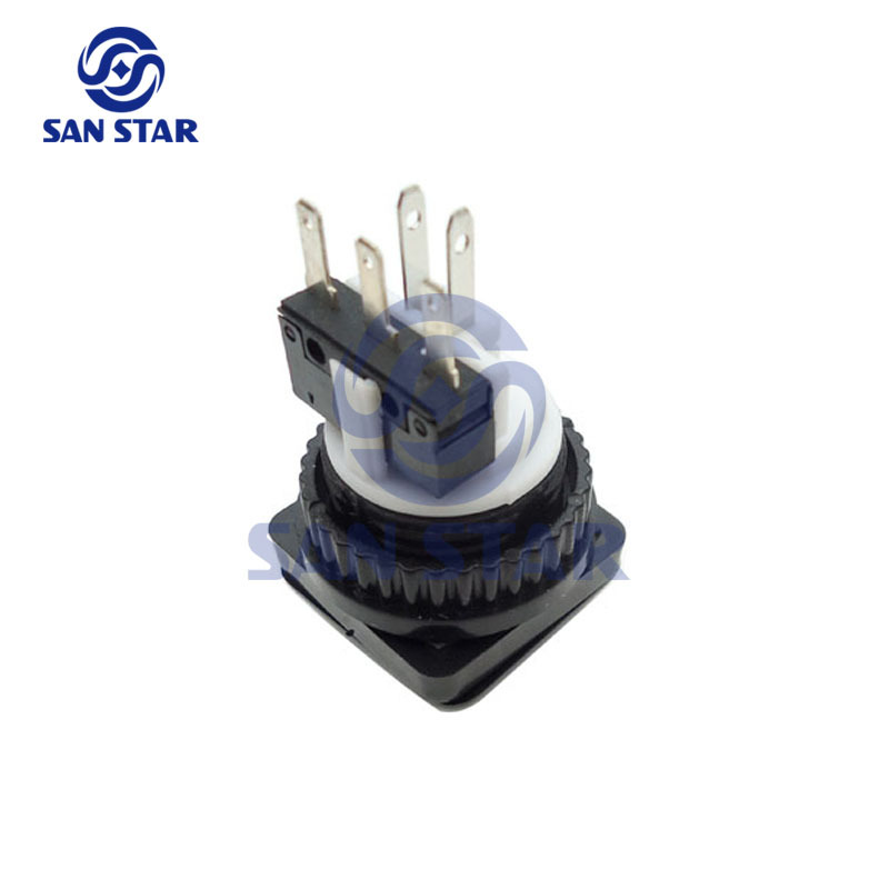 27mm Square Illuminated Arcade button with screw-in microswitch and LED