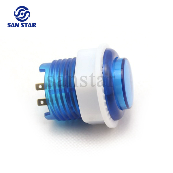 High Quality Small Transparent Illuminated Arcade button with Build-in Microswitch and LED