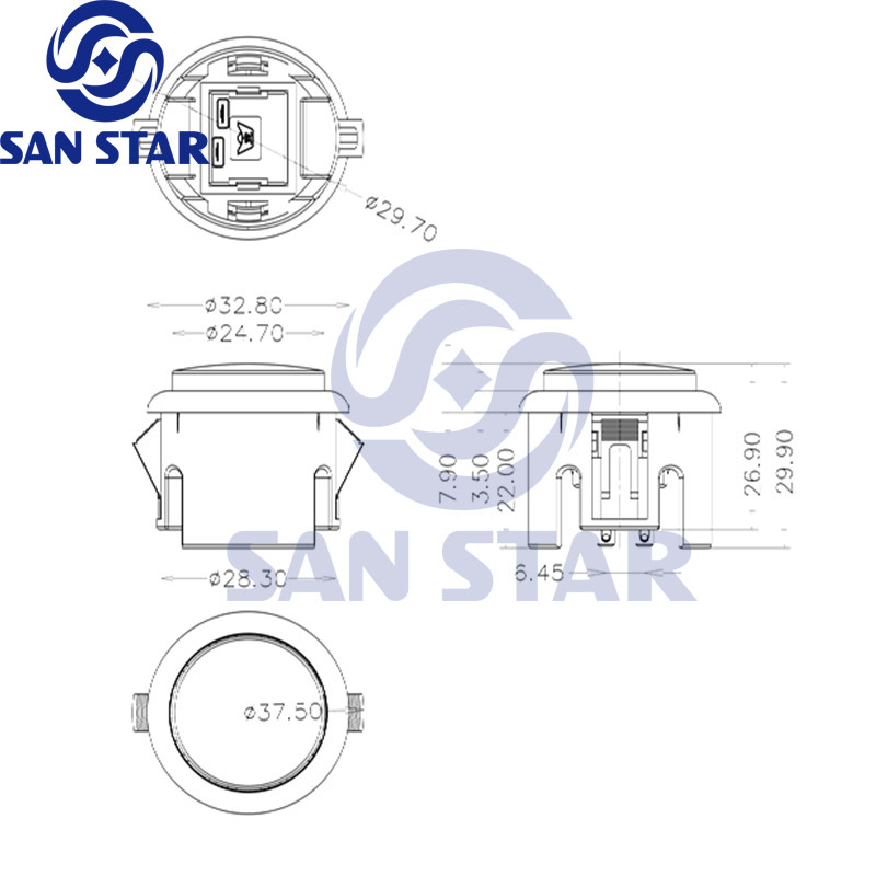 Arcade Button Similar with Sanwa OBSF 30