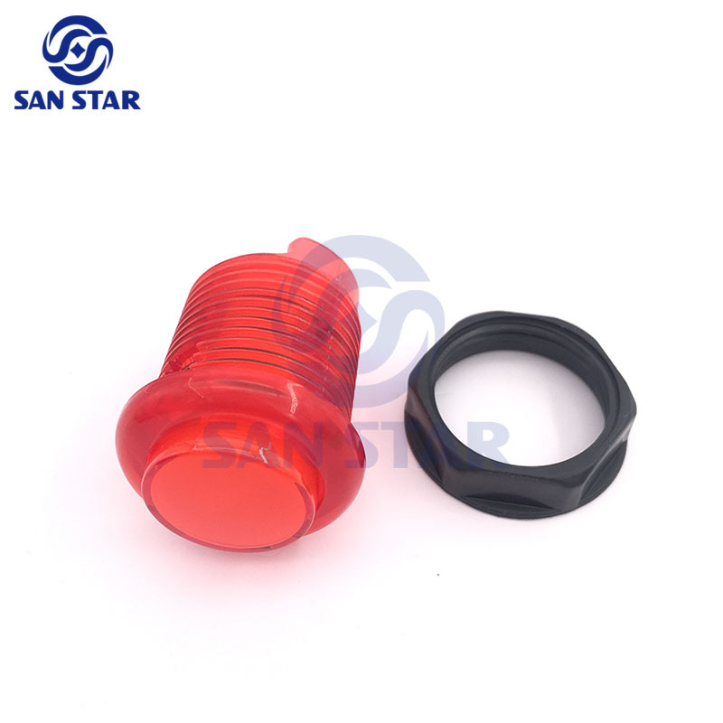 High Quality Transparent Illuminated Arcade Button with Build-in Microswitch and LED