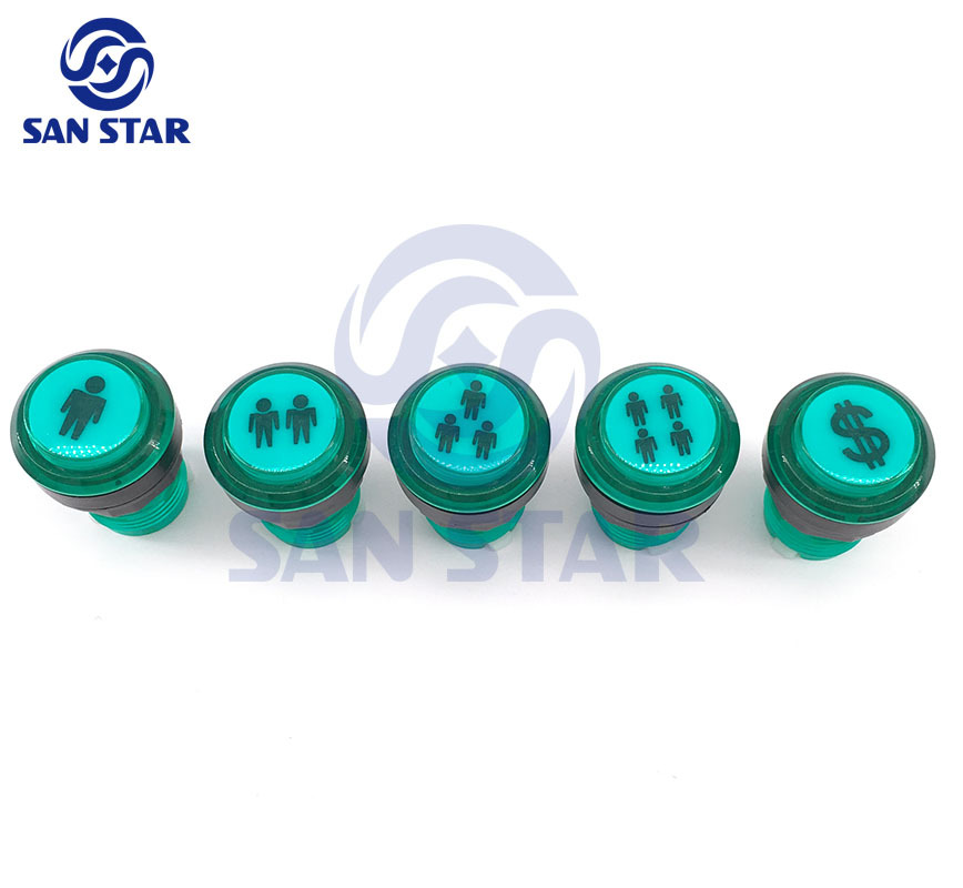 Transparent Player Illuminated Arcade Button Dollar Illuminated Arcade Button