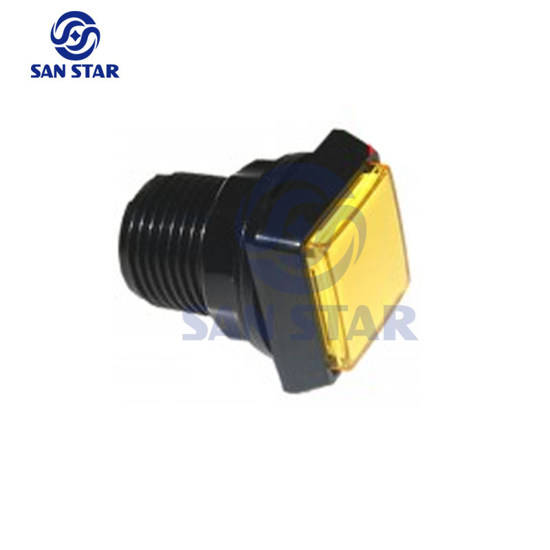 Bolique Edge Square 32mm Transparent Illuminated Arcade Button